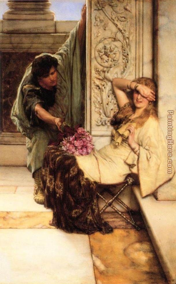 Shy painting - Sir Lawrence Alma-Tadema Shy art painting